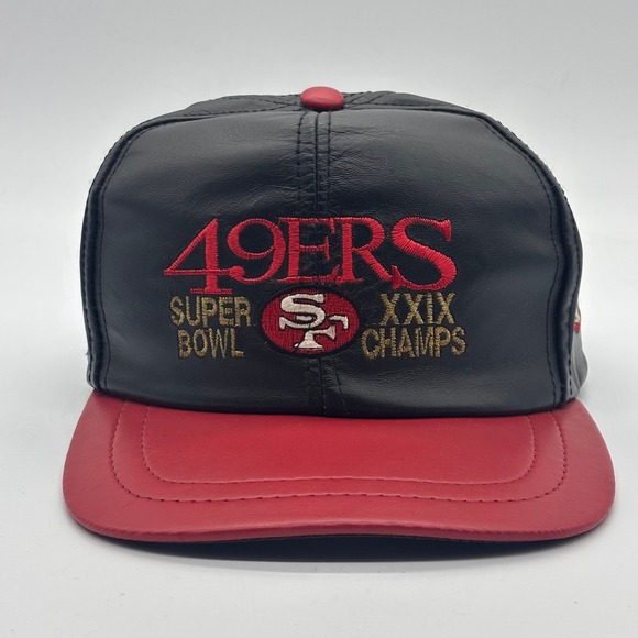 NFL Licensed Other - Vintage 1995 San Francisco 49ers Super Bowl XXIX Champs Leather Snapback Hat